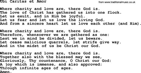 ubi caritas lyrics|Ubi Caritas et Amor .
